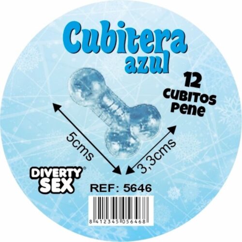 DIABLO PICANTE - 12 PENISES HARD SILICONE HANGING ICE BUCKET BLUE